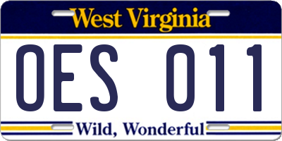 WV license plate OES011