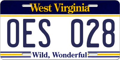 WV license plate OES028