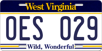 WV license plate OES029