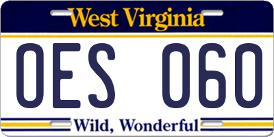 WV license plate OES060