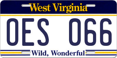 WV license plate OES066