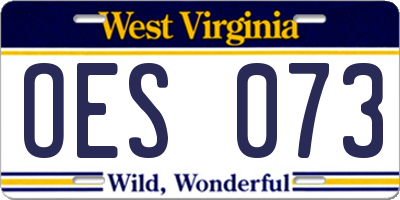 WV license plate OES073