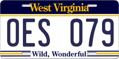 WV license plate OES079