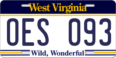 WV license plate OES093