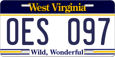 WV license plate OES097