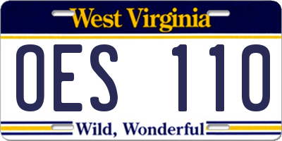 WV license plate OES110