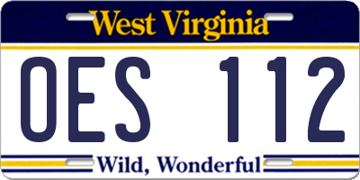 WV license plate OES112