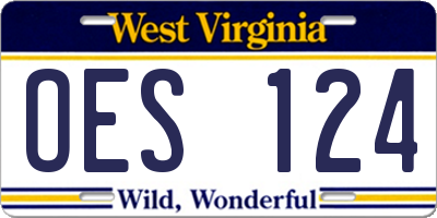 WV license plate OES124
