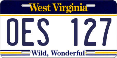 WV license plate OES127