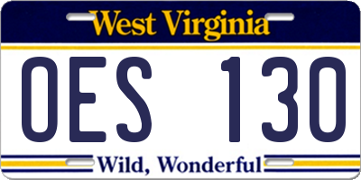 WV license plate OES130