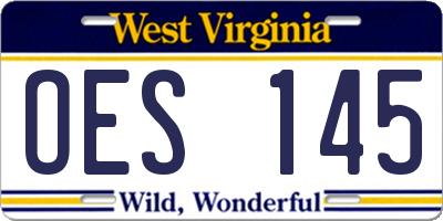 WV license plate OES145