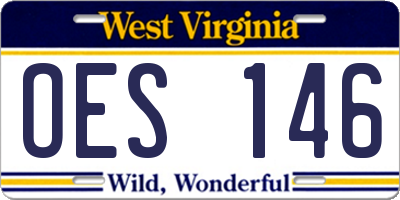 WV license plate OES146