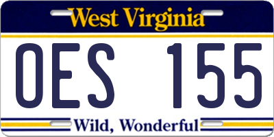 WV license plate OES155