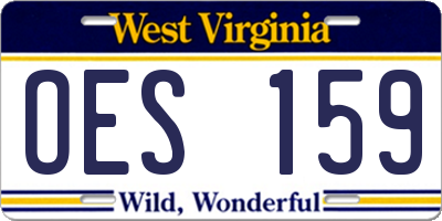 WV license plate OES159