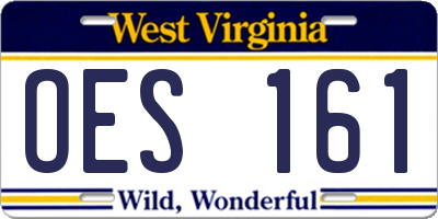 WV license plate OES161