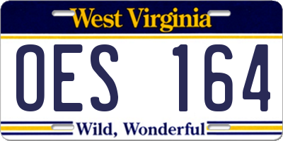 WV license plate OES164