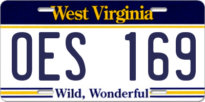WV license plate OES169