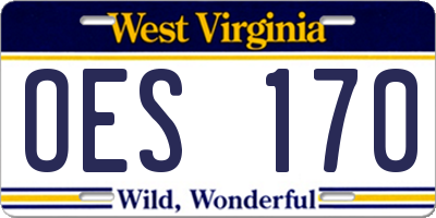 WV license plate OES170