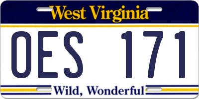 WV license plate OES171