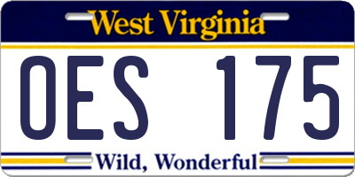 WV license plate OES175