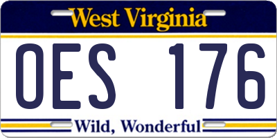 WV license plate OES176