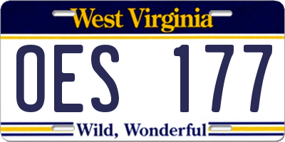 WV license plate OES177