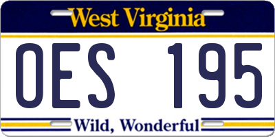 WV license plate OES195