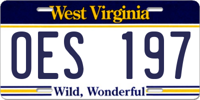WV license plate OES197