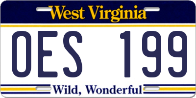 WV license plate OES199