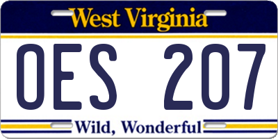 WV license plate OES207
