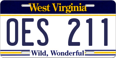 WV license plate OES211