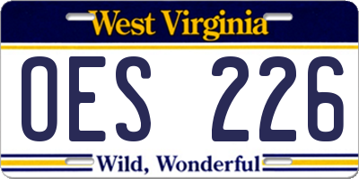 WV license plate OES226