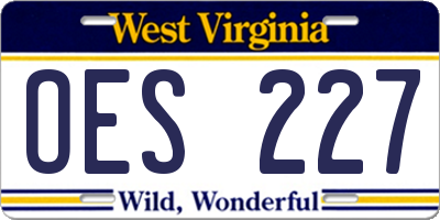 WV license plate OES227