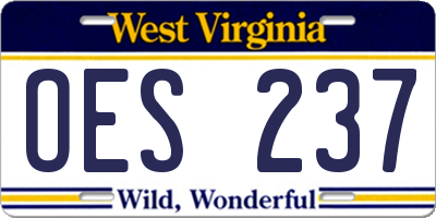 WV license plate OES237