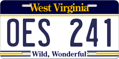 WV license plate OES241