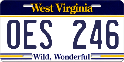 WV license plate OES246