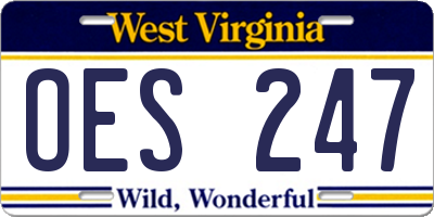 WV license plate OES247
