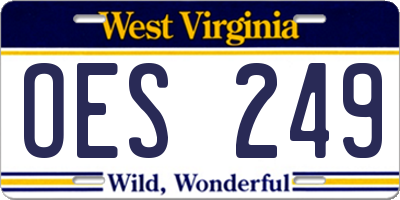 WV license plate OES249