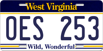 WV license plate OES253