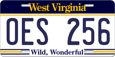 WV license plate OES256
