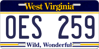 WV license plate OES259