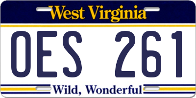 WV license plate OES261