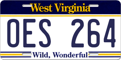 WV license plate OES264