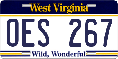 WV license plate OES267