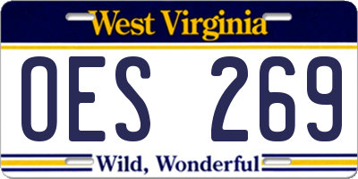 WV license plate OES269