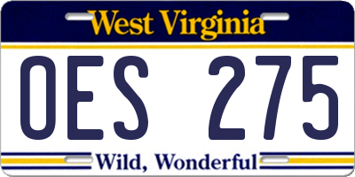 WV license plate OES275