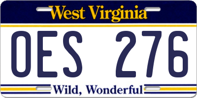 WV license plate OES276