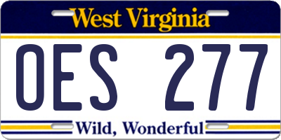 WV license plate OES277