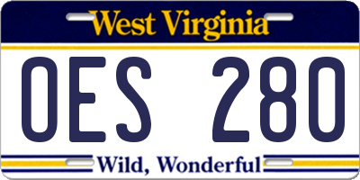 WV license plate OES280
