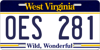 WV license plate OES281